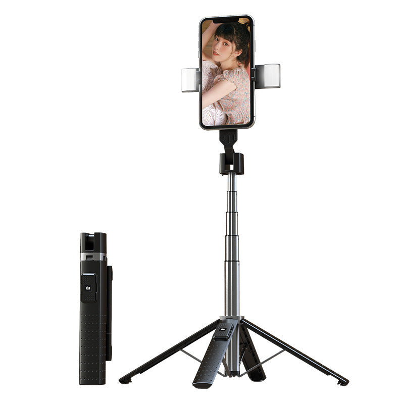 Bluetooth Selfie Stick with Dual Lights and Stable Quadrupod
