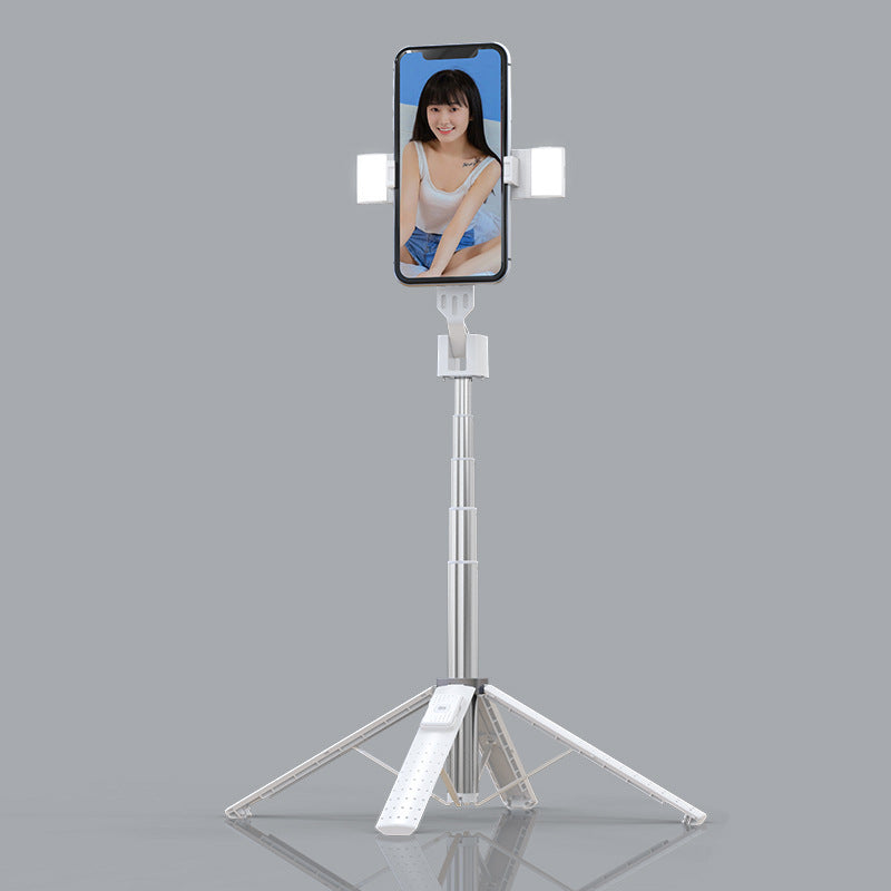 Bluetooth Selfie Stick with Dual Lights and Stable Quadrupod