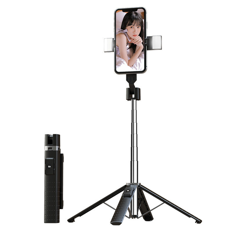 Bluetooth Selfie Stick with Dual Lights and Stable Quadrupod